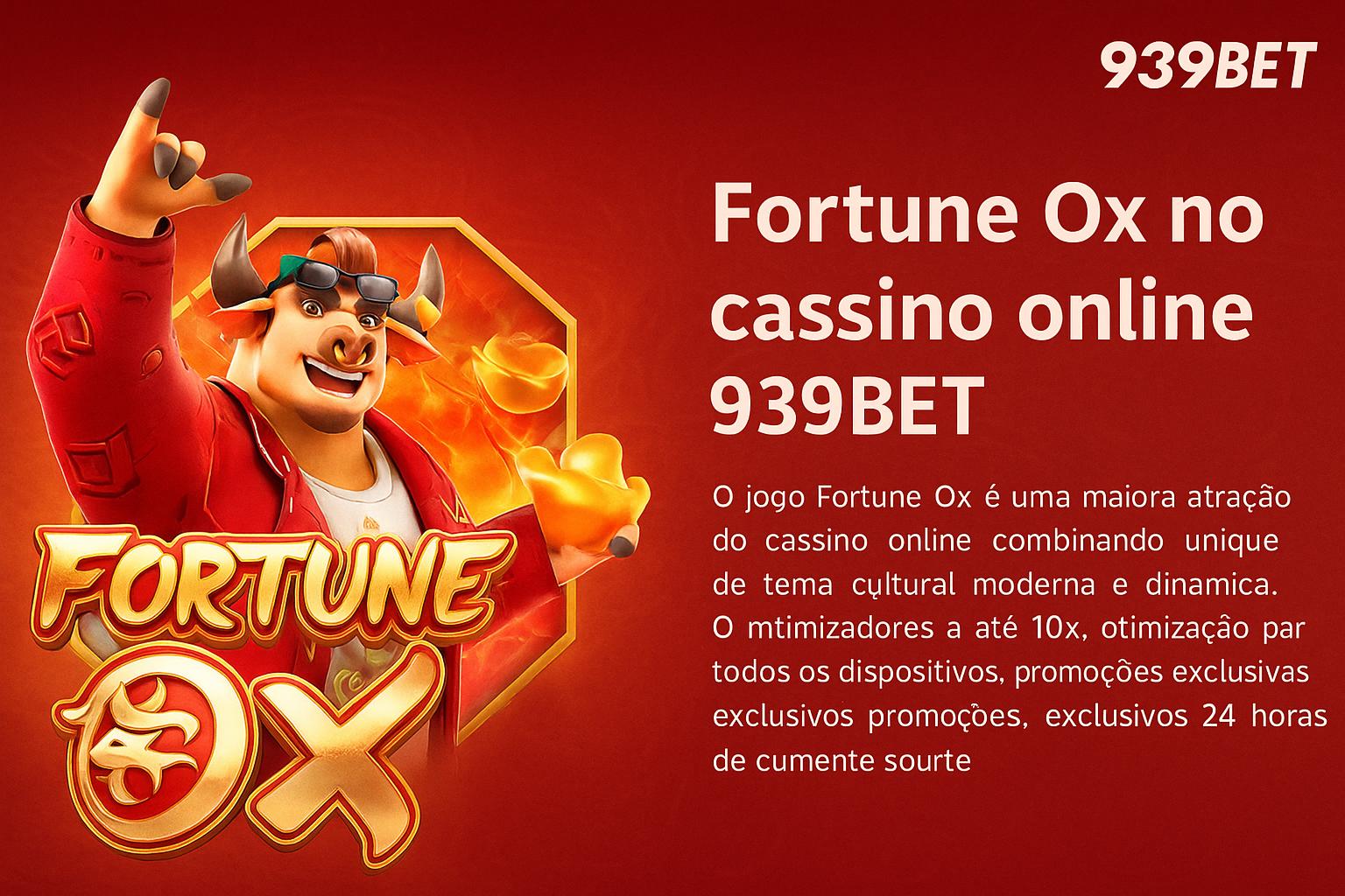 Fortune Ox no 939BET - Aposte Agora e Reivindique Seus Ganhos